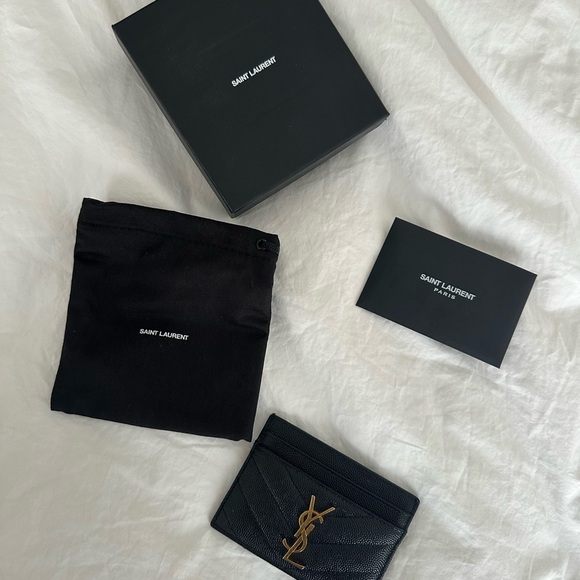 Yves Saint Laurent Accessories - YSL Black and Gold Card Holder